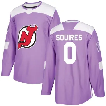 Men's Cam Squires New Jersey Devils Fights Cancer Practice Jersey - Purple Authentic