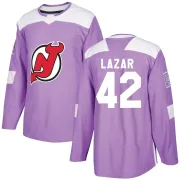 Men's Curtis Lazar New Jersey Devils Fights Cancer Practice Jersey - Purple Authentic