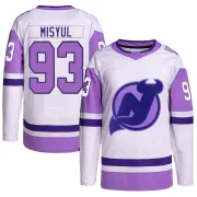 Men's Daniil Misyul New Jersey Devils Hockey Fights Cancer Primegreen Jersey - White/Purple Authentic