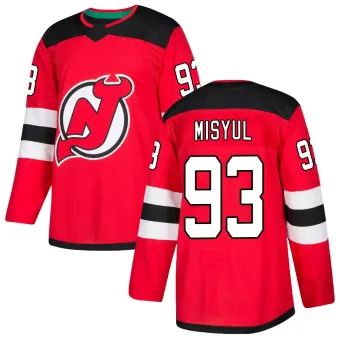 Men's Daniil Misyul New Jersey Devils Home Jersey - Red Authentic