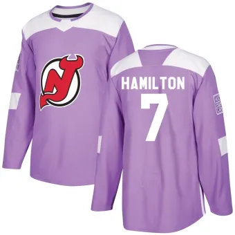 Men's Dougie Hamilton New Jersey Devils Fights Cancer Practice Jersey - Purple Authentic