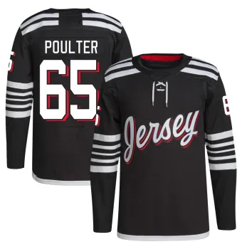 Men's Isaac Poulter New Jersey Devils 2021/22 Alternate Primegreen Pro Player Jersey - Black Authentic