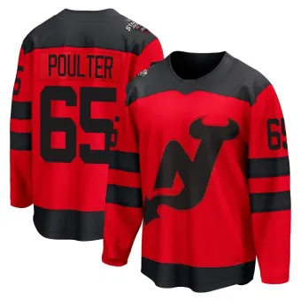 Men's Isaac Poulter New Jersey Devils 2024 Stadium Series Jersey - Red Breakaway