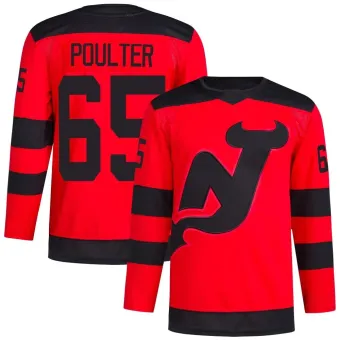 Men's Isaac Poulter New Jersey Devils 2024 Stadium Series Primegreen Jersey - Red Authentic