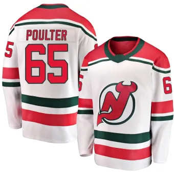 Men's Isaac Poulter New Jersey Devils Alternate Jersey - White Breakaway