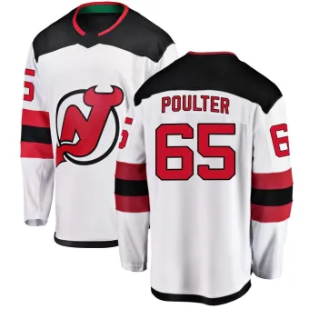 Men's Isaac Poulter New Jersey Devils Away Jersey - White Breakaway