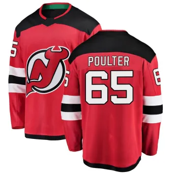 Men's Isaac Poulter New Jersey Devils Home Jersey - Red Breakaway