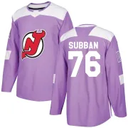 Men's P.K. Subban New Jersey Devils Fights Cancer Practice Jersey - Purple Authentic