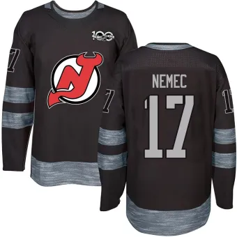 Men's Simon Nemec New Jersey Devils 1917-2017 100th Anniversary Jersey - Black Authentic