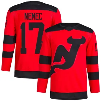 Men's Simon Nemec New Jersey Devils 2024 Stadium Series Primegreen Jersey - Red Authentic