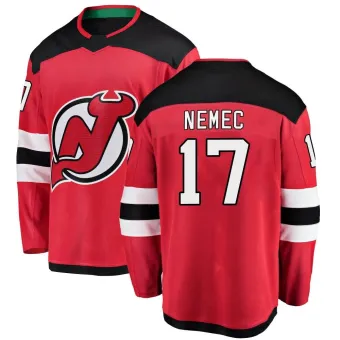 Men's Simon Nemec New Jersey Devils Home Jersey - Red Breakaway