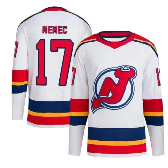 Men's Simon Nemec New Jersey Devils Reverse Retro 2.0 Jersey - White Authentic