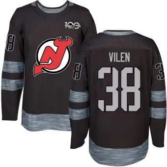 Men's Topias Vilen New Jersey Devils 1917-2017 100th Anniversary Jersey - Black Authentic