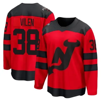 Men's Topias Vilen New Jersey Devils 2024 Stadium Series Jersey - Red Breakaway