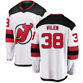 Men's Topias Vilen New Jersey Devils Away Jersey - White Breakaway