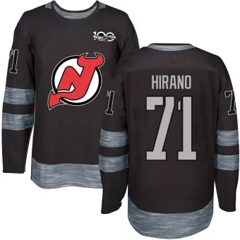 Men's Yushiroh Hirano New Jersey Devils 1917-2017 100th Anniversary Jersey - Black Authentic