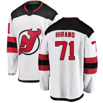 Men's Yushiroh Hirano New Jersey Devils Away Jersey - White Breakaway