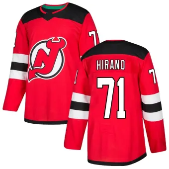 Men's Yushiroh Hirano New Jersey Devils Home Jersey - Red Authentic