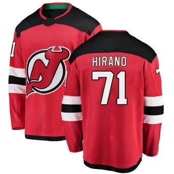 Men's Yushiroh Hirano New Jersey Devils Home Jersey - Red Breakaway