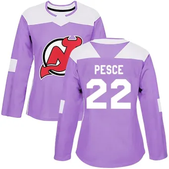 Women's Brett Pesce New Jersey Devils Fights Cancer Practice Jersey - Purple Authentic