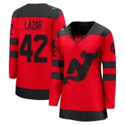 Women's Curtis Lazar New Jersey Devils 2024 Stadium Series Jersey - Red Breakaway