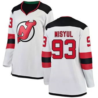 Women's Daniil Misyul New Jersey Devils Away Jersey - White Breakaway