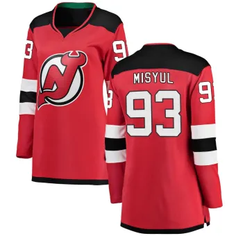 Women's Daniil Misyul New Jersey Devils Home Jersey - Red Breakaway