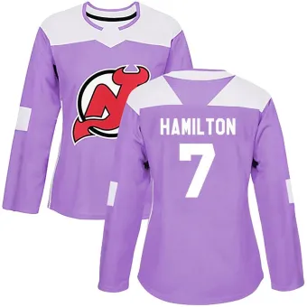 Women's Dougie Hamilton New Jersey Devils Fights Cancer Practice Jersey - Purple Authentic