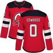 Women's Ethan Edwards New Jersey Devils Home Jersey - Red Authentic