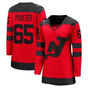 Women's Isaac Poulter New Jersey Devils 2024 Stadium Series Jersey - Red Breakaway