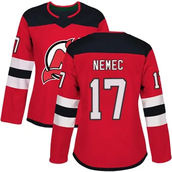 Women's Simon Nemec New Jersey Devils Home Jersey - Red Authentic