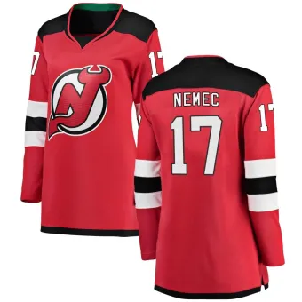 Women's Simon Nemec New Jersey Devils Home Jersey - Red Breakaway