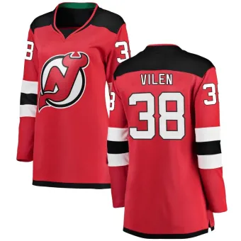 Women's Topias Vilen New Jersey Devils Home Jersey - Red Breakaway